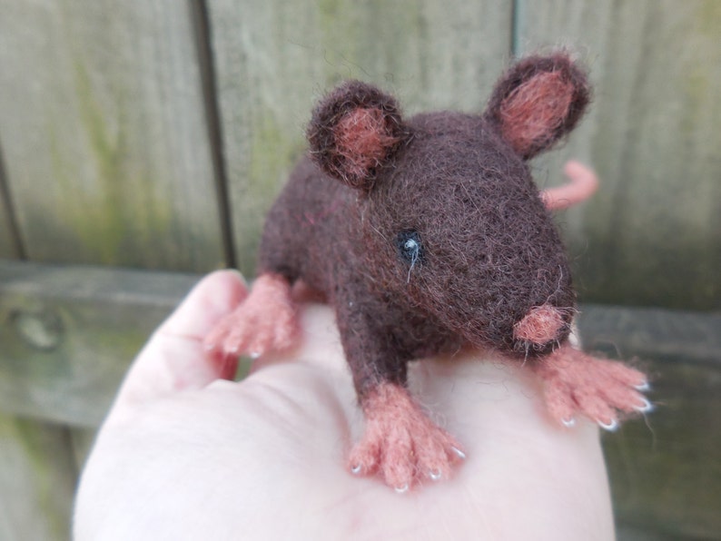 Needle Felted Rat / Wool Felt Brown Rat Figurine / Soft Etsy