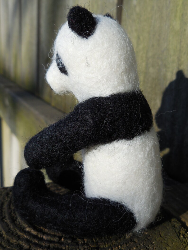 Felt Panda Bear Figurine / Needle Felted Wool Miniature Panda Etsy