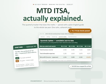 UK Sole Trader MTD ITSA Tracker (2026/27) | Plain English Tax Guide (pdf)