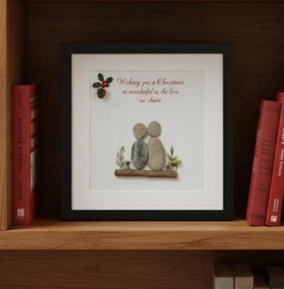 Romantic Christmas Pebble Art, "wonderful as the Love We Share ...