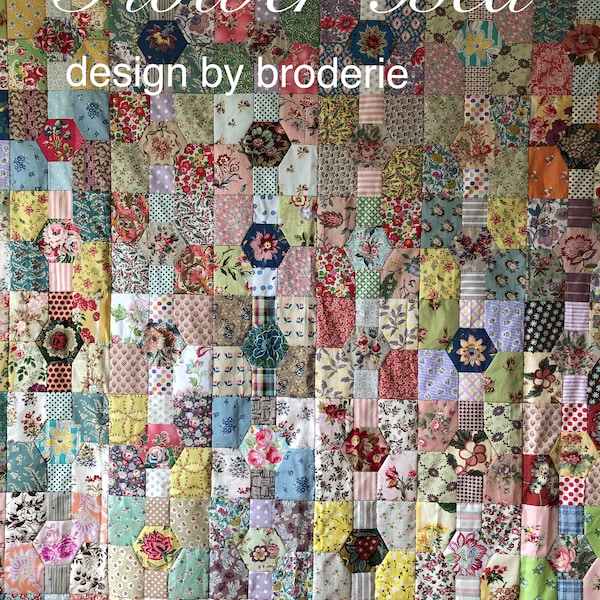 ab digital b Flower Bed quilt pattern by broderie PDF file