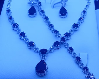 925 Sterling Silver Jewelry Set with Stone
