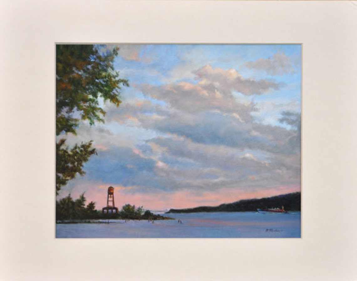 Hudson River And Nyc Skyline Art Print Hudson River From Etsy