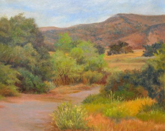 Calfornia Landscape Art Print, Paramount Ranch Landscape Scene, Home Decor Wall Art, California Oil Painting by P. Tarlow