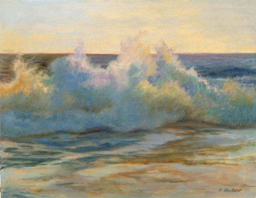 Ocean Waves Beach Art Print Beach Waves Art Pacific Seascape Etsy