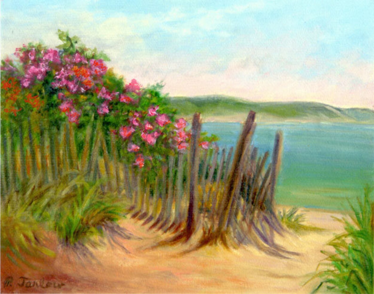 Cape Cod Beach Art Beach Roses Art Cape Cod Art Print Cape | Etsy