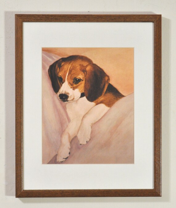 beagle HAVING TEA ANIMAL dog art notecard envelope set