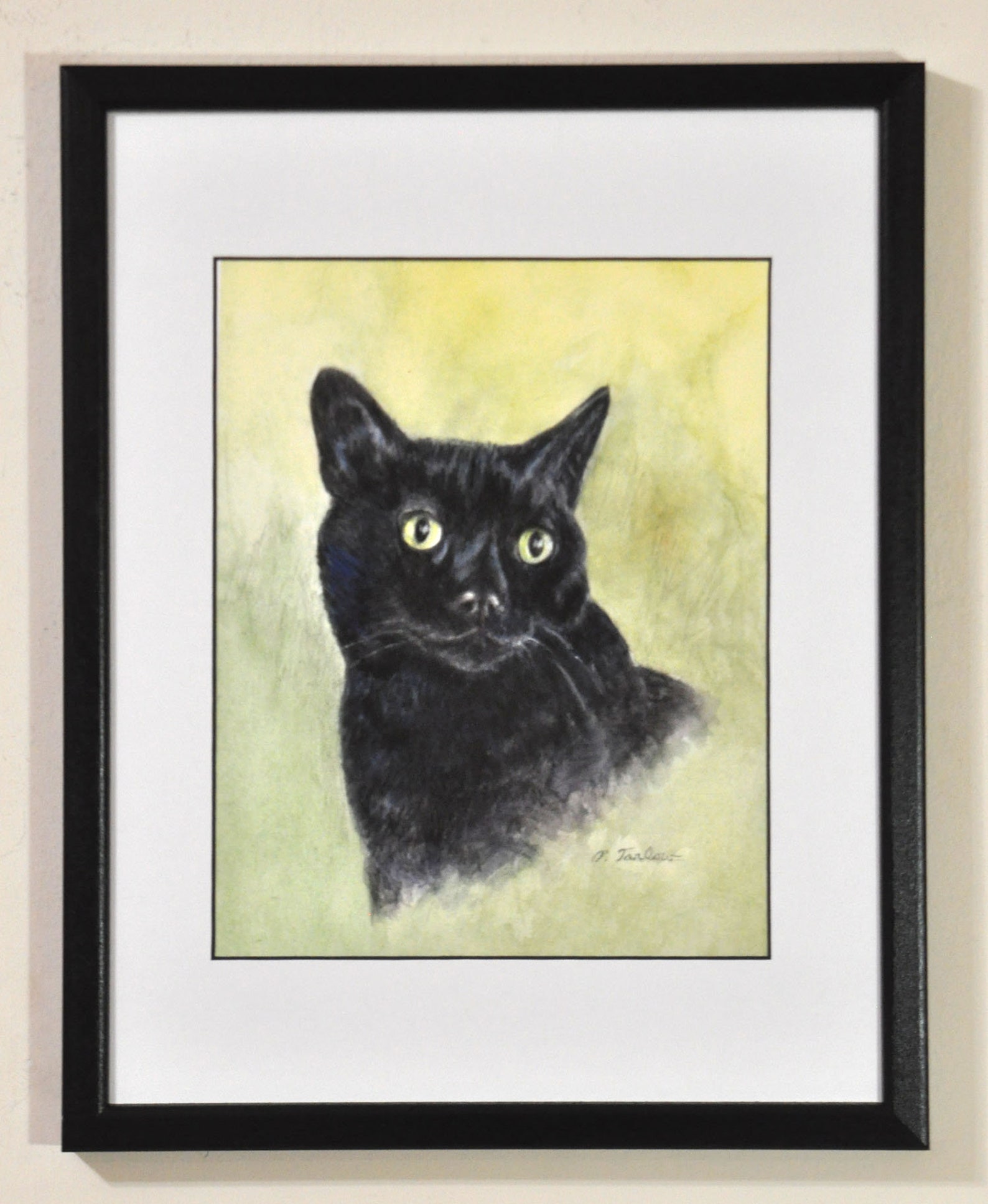 Black Cat Art Print Cat Portrait Art Black Cat Watercolor | Etsy