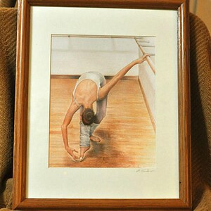 Ballet Dancer Art Print, Ballet Dancer Drawing Art, Ballerina Art, Ballet Dancer Colored Pencil Drawing by P. Tarlow image 2