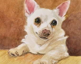 Chihuahua Art Print, Chihuahua Portrait Art, Chihuahua Watercolor Print, Dog Art, Dog Print, Dog Watercolor by P. Tarlow