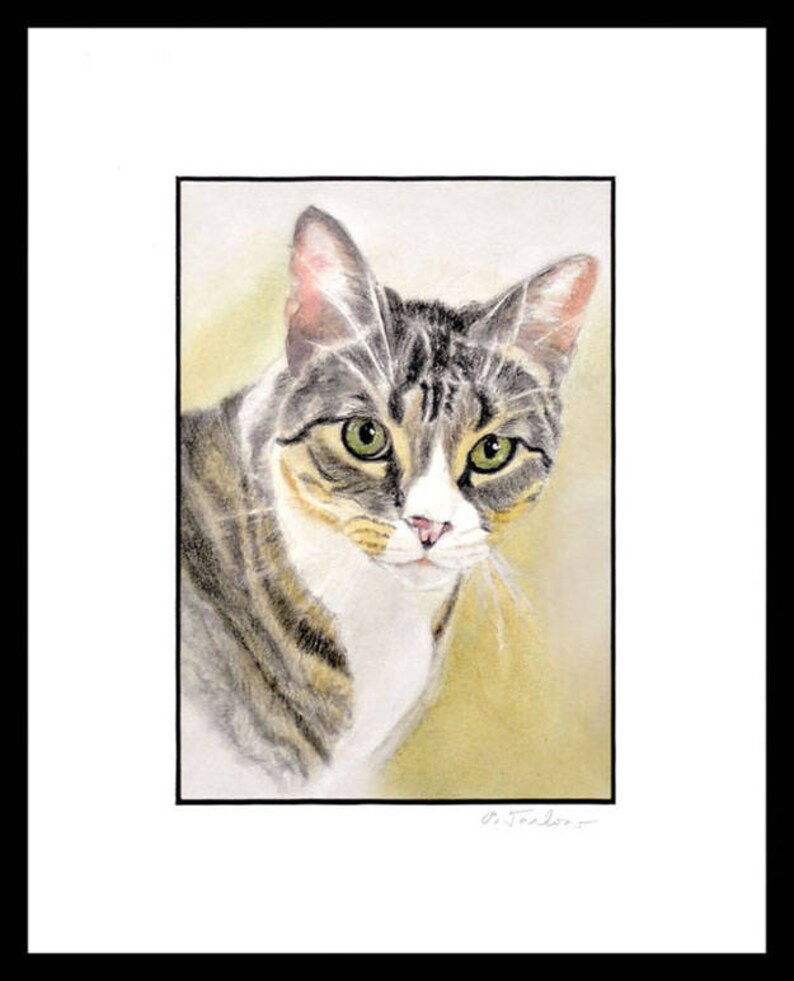 Cat Art Print Cat Watercolor Print Tabby Cat Art Print - Etsy
