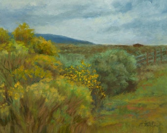 Southwest Art Print, New Mexico Art Print, New Mexico Ranch Print, Southwest Oil Landscape, Home Decor Wall Art from Painting by P. Tarlow