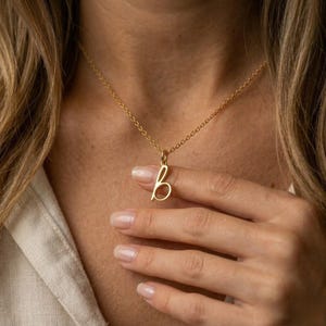 Solid Gold Initial Necklace, Custom Letter Pendant, Summer Jewelry, Font Selection Necklace, 14K Gold Charm