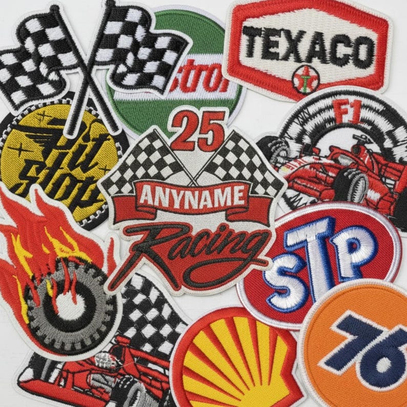 Intercomp Racing Patch Custom Retro Motorsport Embroidery Patch: Iron/sew-on Applique for ...