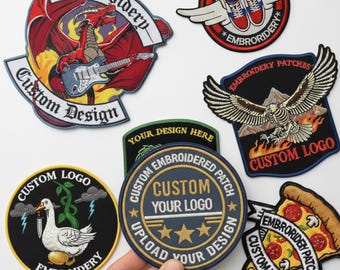 Custom Logo Embroidered Patch | Personalized Name Tag Patches | Custom Velcro Patch | Iron On Patches for Jackets, Hats, Bags & Uniforms