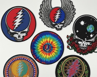 Grateful Dead Embroidered Patch: Punk Rock Band Iron On Patches for Jackets & Hats