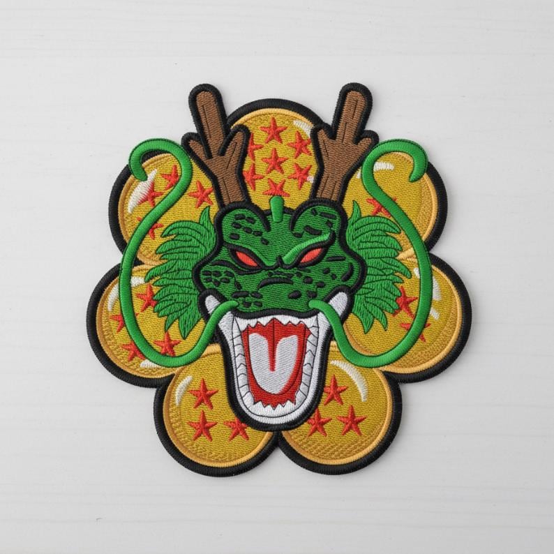 Shenron Dragon Ball Z Embroidered Patch, Green Dragon Anime Embroidery, Iron-on Cartoon Patches for Jackets Design#3