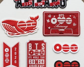 BTS World Tour Patches | ARMY Kpop Embroidered Iron/Sew On Concert Patch Set | Fan Gift Merch