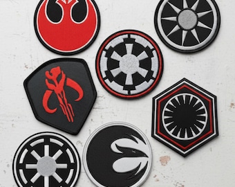 Star Wars Symbol Embroidered Patches | Rebel Alliance Jedi Order Galactic Empire | Iron On or Velcro Tactical Patch