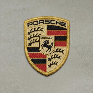 Racing Inspired Embroidered Crest Style Iron-On Patch | Motorsports Appliqué Jacket Badge