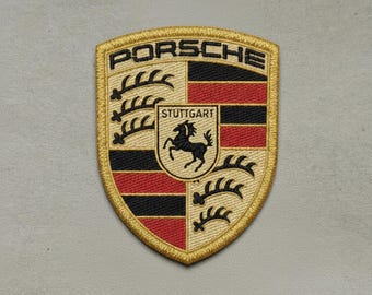 Racing Inspired Embroidered Crest Style Iron-On Patch | Motorsports Appliqué Jacket Badge