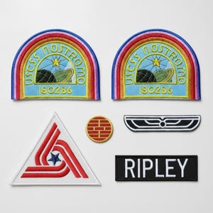Alien Ellen Ripley Uniform Patch Set | Nostromo, Xenomorph & Sci-Fi Embroidered Patches | Iron on Applique for Jacket