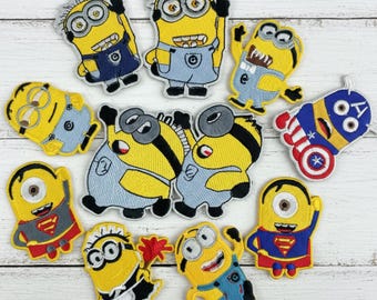 Yellow Cartoon Character Embroidered Iron-On Patch | Superhero Inspired Funny Companion Appliqué for Costumes, Bags & Jackets