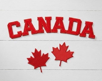 Heated Rivalry Inspired Embroidery Patch Set, Maple Leaf & CANADA Letter Patches for Hollander Sherpa Jacket