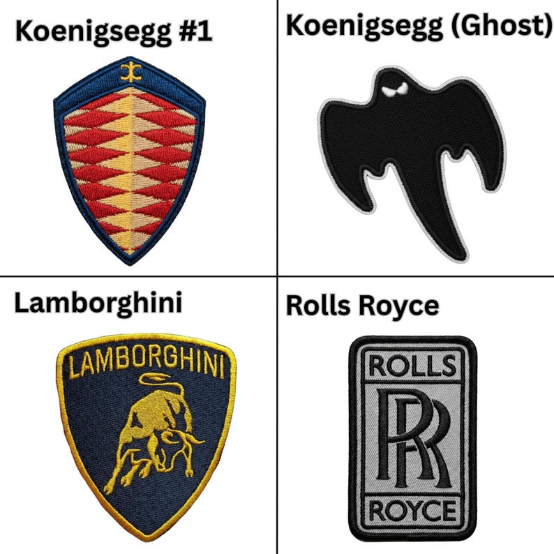 Embroidered Supercar Logo Patch, Iron-on Automotive Patches - Etsy