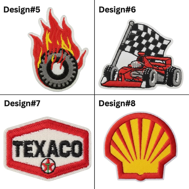 Set A Patch Racing Custom Retro Motorsport Embroidery Patch: Iron/sew-on Applique for ...