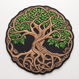 Tree of Life Embroidered Patch, Celtic Tree Iron On Applique, Viking Sew On Emblem, Nature Jacket Vest Backpack Badge, Gift for Her Him
