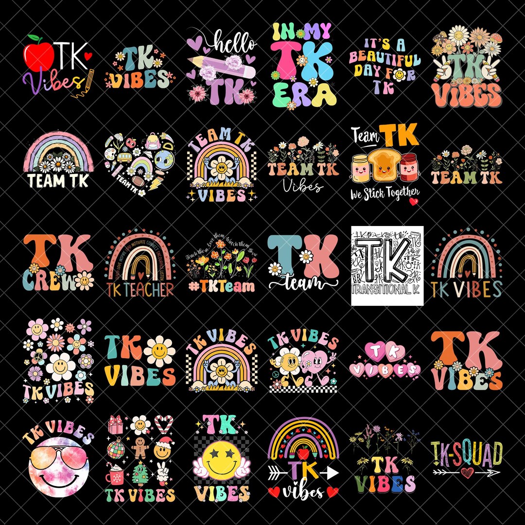 TK Vibes Png Bundle, Transitional Kindergarten PNG, Back to School TK ...
