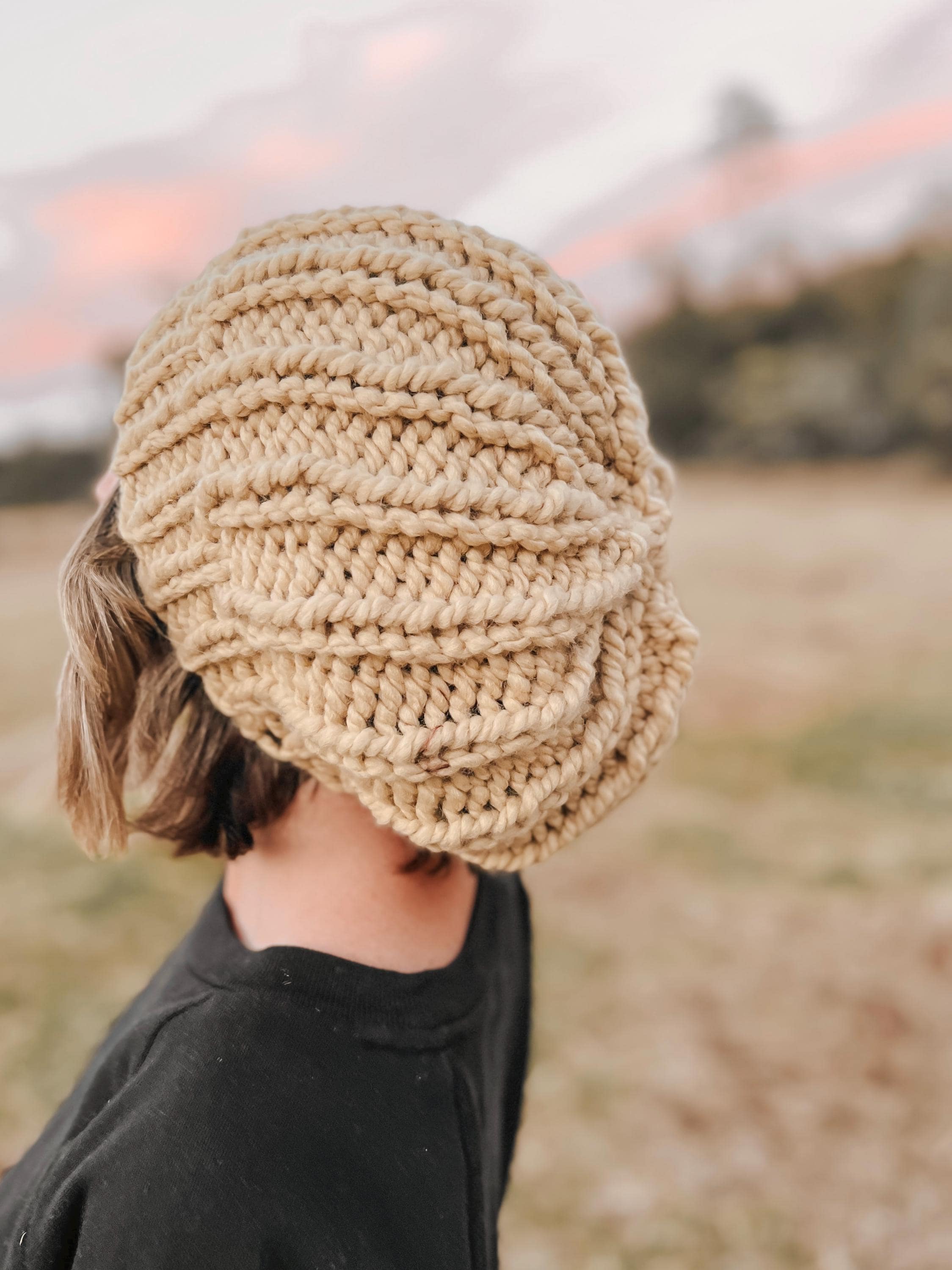 The Beret - PDF KNITTING PATTERN Slouchy Beanie Chunky Beret Baggy Hat