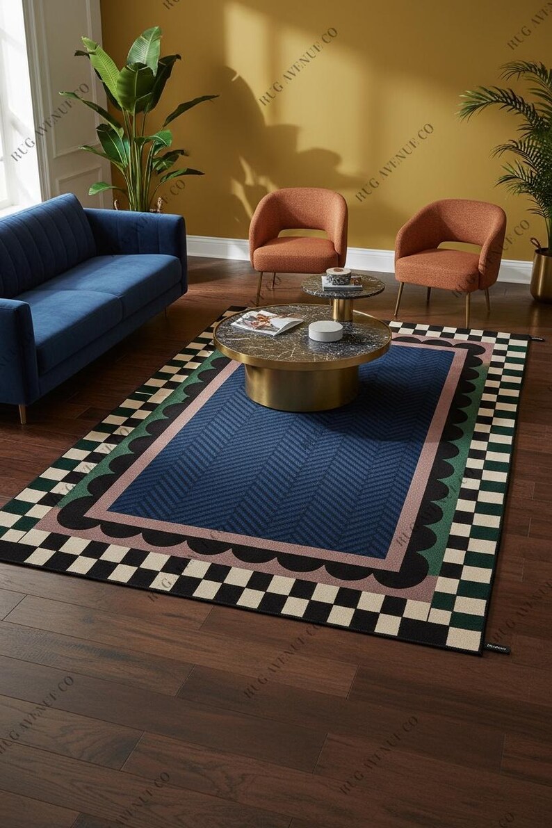 Maroon Nordic Hand Tufted Rug Wool Area Rugs for Living Room Bedroom ...