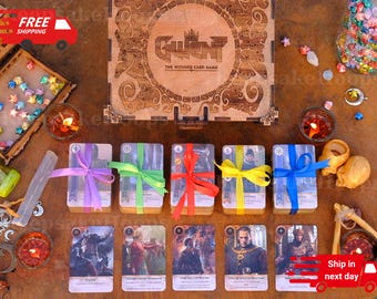 Gwent Cards • 527 Cards w.Wooden Box • All 5 Decks • Playmat & Map included • Gwent The Witcher Card Game • Gwent Board • The Witcher Gwent