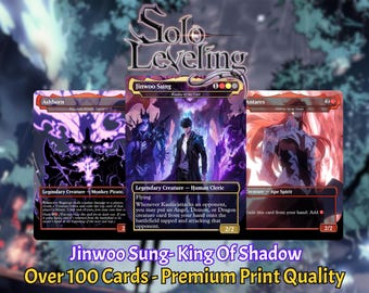 Solo Leveling Commander Deck • Jinwoo Sung Mtg Proxy Deck • Solo Leveling Proxy Card •  Custom Mtg Proxies • Mtg Proxy • Mtg Deck Box
