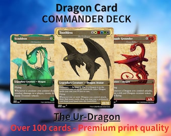 How to Train Your Dragon Commander Deck • Fly High with Toothless as Your Commander! • Custom MTG Card • Premium Proxy Card • Gift for Him