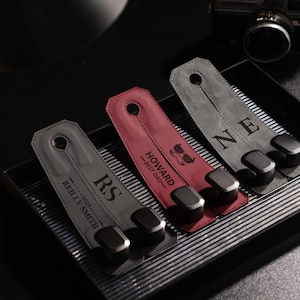 Personalized PU Leather Car Hooks, Car Headrest Hooks Bags, Custom Seat Car Hook, Car Organizer, Car Interior Accessory, Anniversary gift