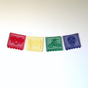 Dag van de Dode Banner Haakpatroon - Vier Papel Picado Patronen - Dia de los Muertos - Mexicaans Home Decor