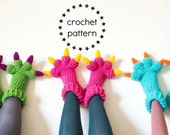 Monster Slippers CROCHET PATTERN PDF, Kids Womens Mens Adult Crochet Slippers Pattern, Monsters Inc Costume Sulley Bigfoot Dragon Amigurumi