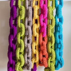 Chain Link Scarf Crochet Pattern - Crochet Scarf Pattern - Crochet Cowl Pattern - Statement Necklace