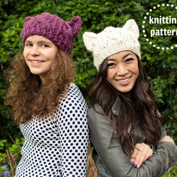 Pussyhat Pattern, Cat Hat Knitting Pattern, Cat Hat Pattern, Resist Pussyhat, Knitting Patterns for Women, Cat Ears, Cosplay