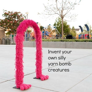 Monster Feet Yarn Bomb Crochet Pattern PDF, Yarnbombing Street Art Public Art DIY image 2