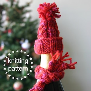 Wine Bottle Cozy Knitting Pattern, Wine Bottle Topper Knitting Pattern ...