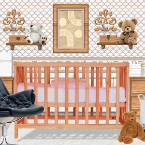 Nursery Boho Rainbow Dollhouse Wallpaper 1:12 Scale image 2