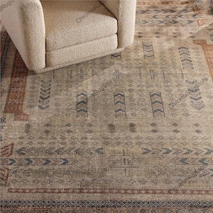 9x12 Hand Knotted Orin Hand-Knotted Brown Rug Wool Area Rug New Zealand Woolen Rug Thick Pile Soft Knotted Large Area Rugs Bedroom Rug