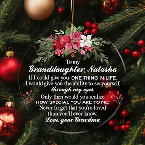 Personalized Granddaughter Christmas Ornament, Gift from Grandma