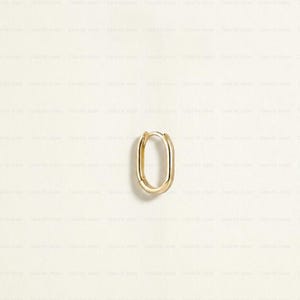 Örhängen i 14k massivt guld Minimalistiska solitärörhängen för vardagsbruk Moderna Huggie Hoop i guld, tjocka fyrkantiga örhängen i 10k 18k slätt guld Liten Huggie Hoop i 10k 18k slätt guld