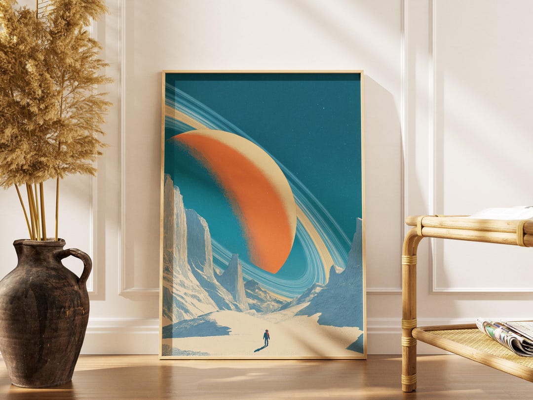 Celestial Horizon | Retro Sci Fi Poster | Astronaut Space Wall Art ...