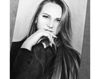 Sketch Commission Portrait, Custom Pencil Drawing, Graphite, Personalized Hand Illustration From Photo, Birthday, Anniversary, Wedding Gift